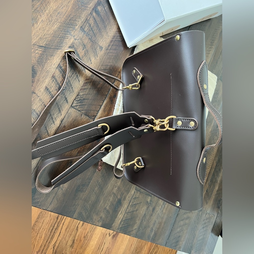 Brown Leather Satchel - Briefcase Bag - Picture 3 of 7